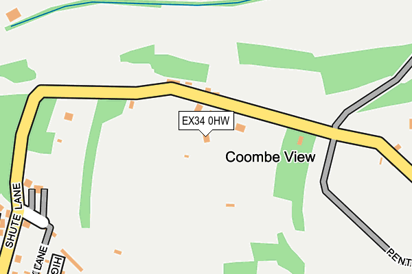 EX34 0HW map - OS OpenMap – Local (Ordnance Survey)