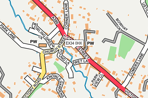 EX34 0HX map - OS OpenMap – Local (Ordnance Survey)