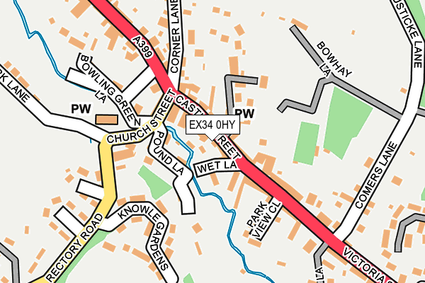 EX34 0HY map - OS OpenMap – Local (Ordnance Survey)