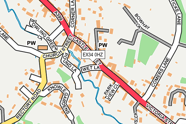 EX34 0HZ map - OS OpenMap – Local (Ordnance Survey)