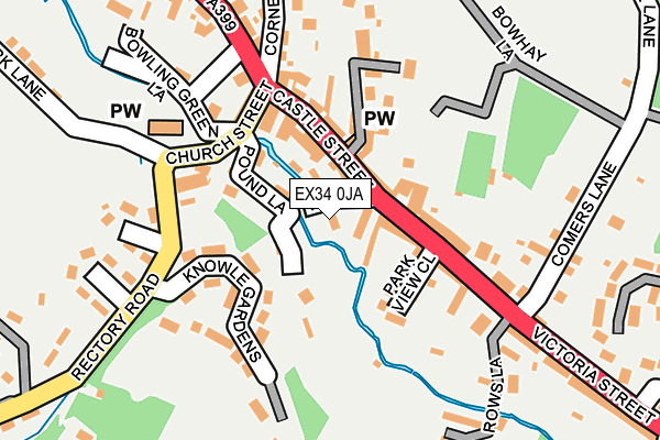 EX34 0JA map - OS OpenMap – Local (Ordnance Survey)