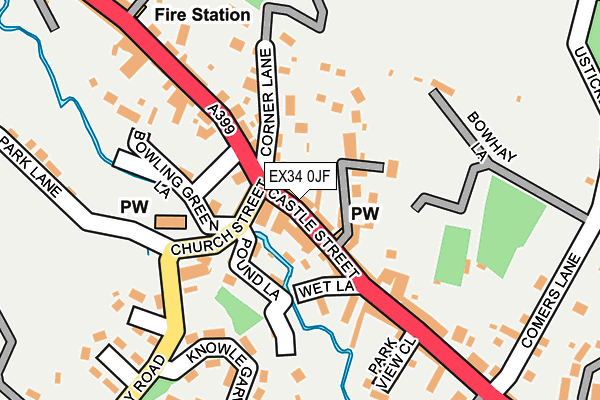 EX34 0JF map - OS OpenMap – Local (Ordnance Survey)