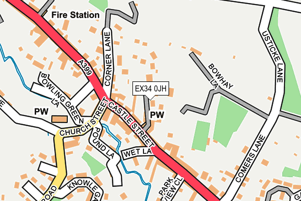 EX34 0JH map - OS OpenMap – Local (Ordnance Survey)