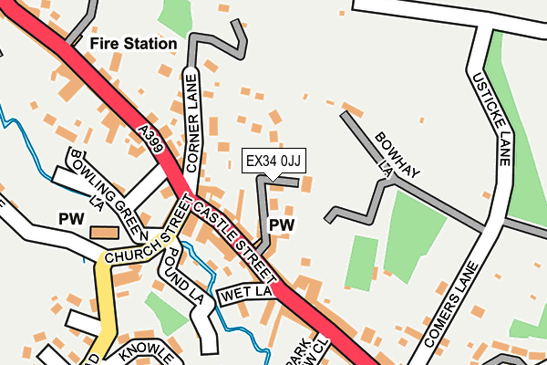 EX34 0JJ map - OS OpenMap – Local (Ordnance Survey)