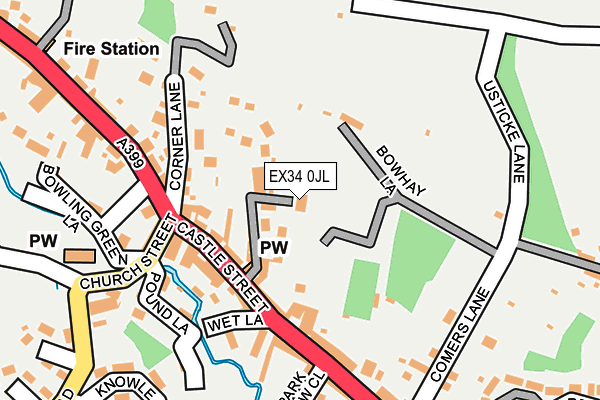 EX34 0JL map - OS OpenMap – Local (Ordnance Survey)