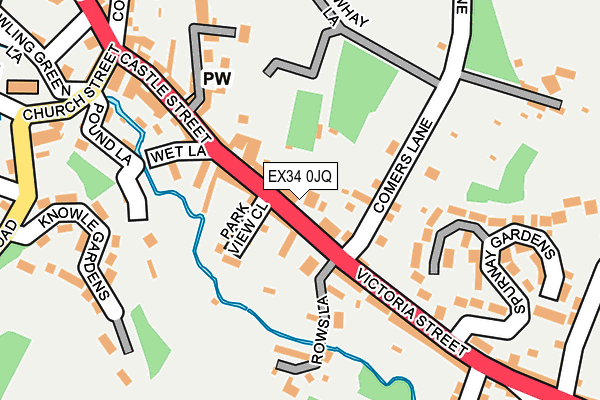 EX34 0JQ map - OS OpenMap – Local (Ordnance Survey)