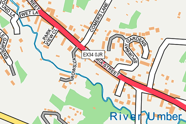 EX34 0JR map - OS OpenMap – Local (Ordnance Survey)