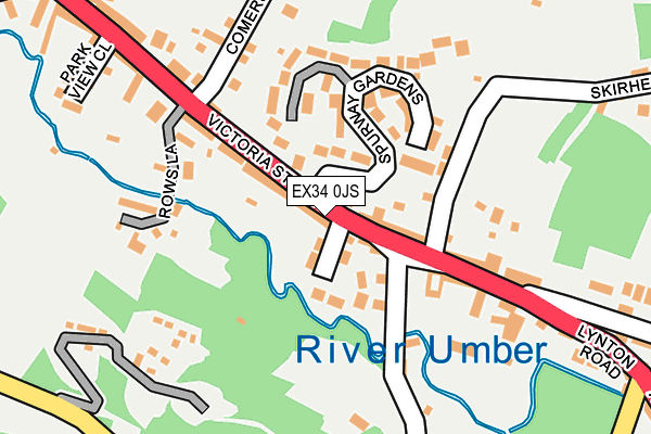 EX34 0JS map - OS OpenMap – Local (Ordnance Survey)