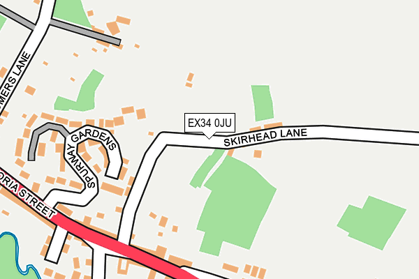 EX34 0JU map - OS OpenMap – Local (Ordnance Survey)