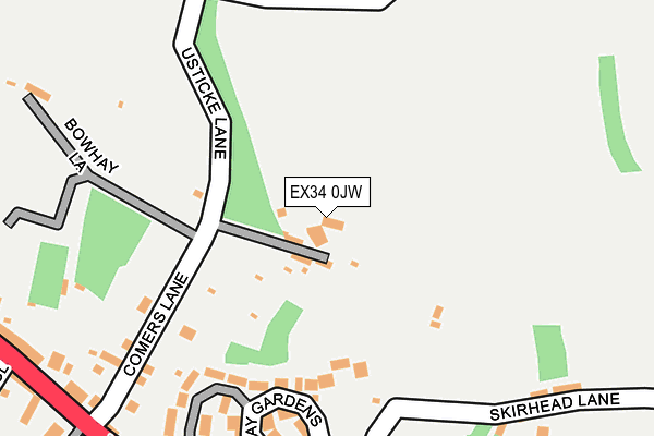 EX34 0JW map - OS OpenMap – Local (Ordnance Survey)