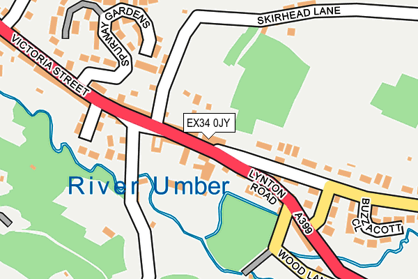 EX34 0JY map - OS OpenMap – Local (Ordnance Survey)