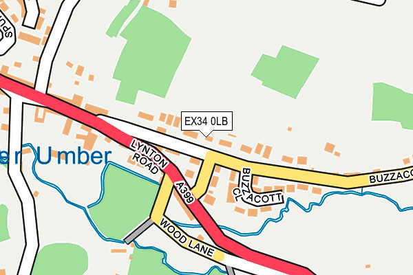 EX34 0LB map - OS OpenMap – Local (Ordnance Survey)