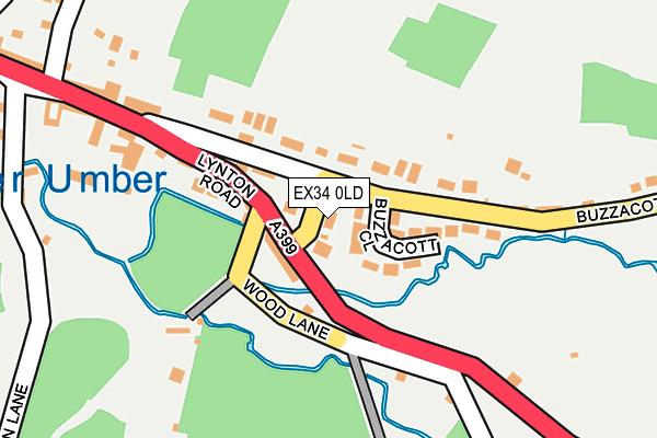 EX34 0LD map - OS OpenMap – Local (Ordnance Survey)