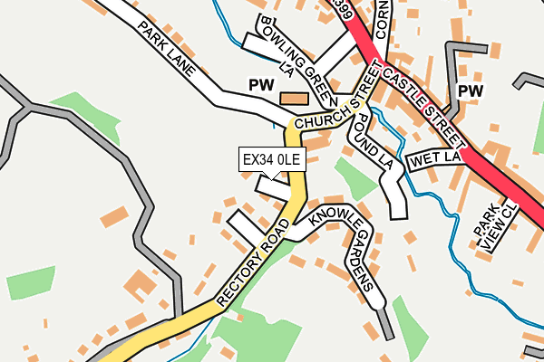 EX34 0LE map - OS OpenMap – Local (Ordnance Survey)