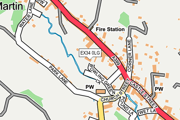 EX34 0LG map - OS OpenMap – Local (Ordnance Survey)