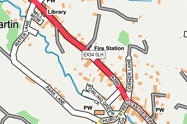 EX34 0LH map - OS OpenMap – Local (Ordnance Survey)