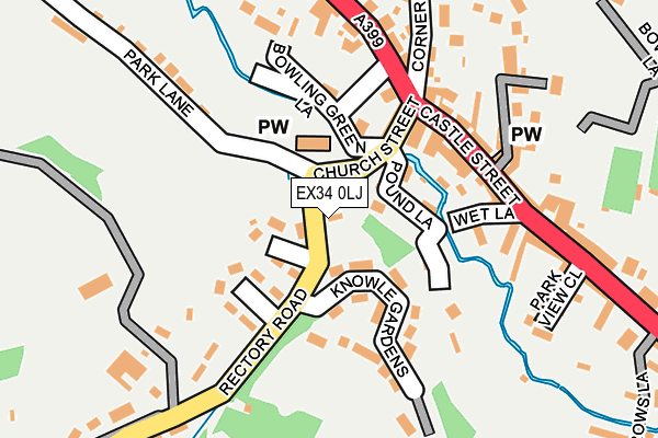 EX34 0LJ map - OS OpenMap – Local (Ordnance Survey)