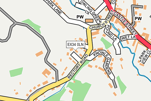 EX34 0LN map - OS OpenMap – Local (Ordnance Survey)