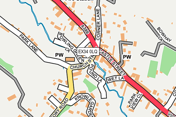 EX34 0LQ map - OS OpenMap – Local (Ordnance Survey)