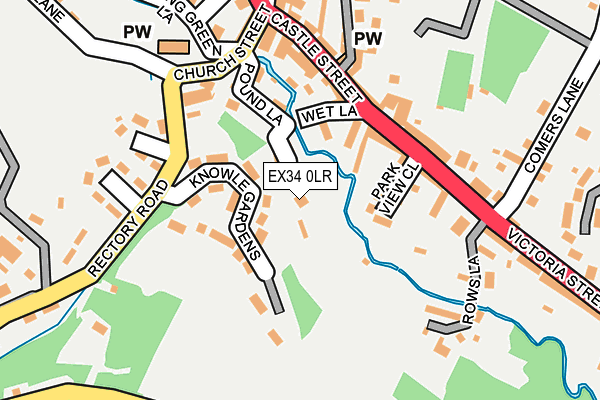 EX34 0LR map - OS OpenMap – Local (Ordnance Survey)