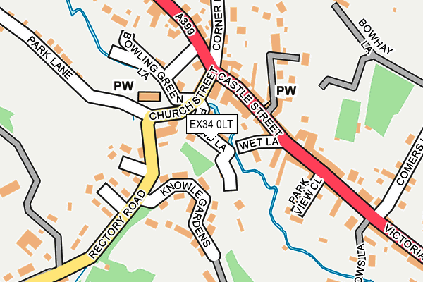 EX34 0LT map - OS OpenMap – Local (Ordnance Survey)