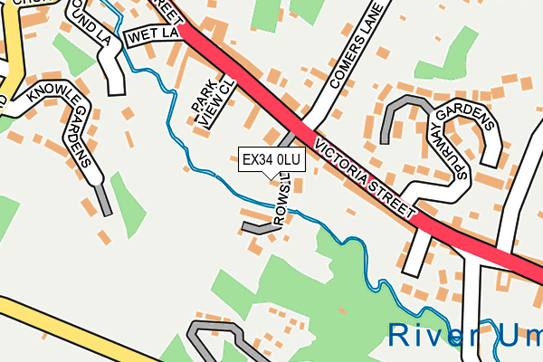 EX34 0LU map - OS OpenMap – Local (Ordnance Survey)