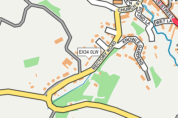 EX34 0LW map - OS OpenMap – Local (Ordnance Survey)