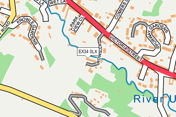 EX34 0LX map - OS OpenMap – Local (Ordnance Survey)