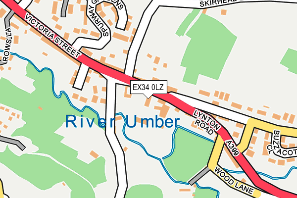 EX34 0LZ map - OS OpenMap – Local (Ordnance Survey)