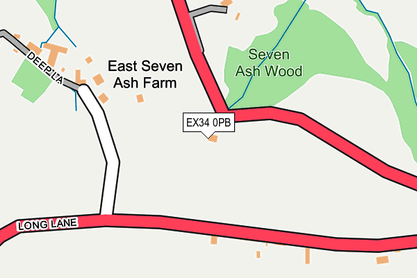 EX34 0PB map - OS OpenMap – Local (Ordnance Survey)