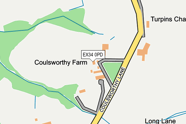 EX34 0PD map - OS OpenMap – Local (Ordnance Survey)