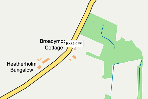 EX34 0PF map - OS OpenMap – Local (Ordnance Survey)