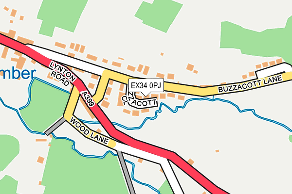 EX34 0PJ map - OS OpenMap – Local (Ordnance Survey)