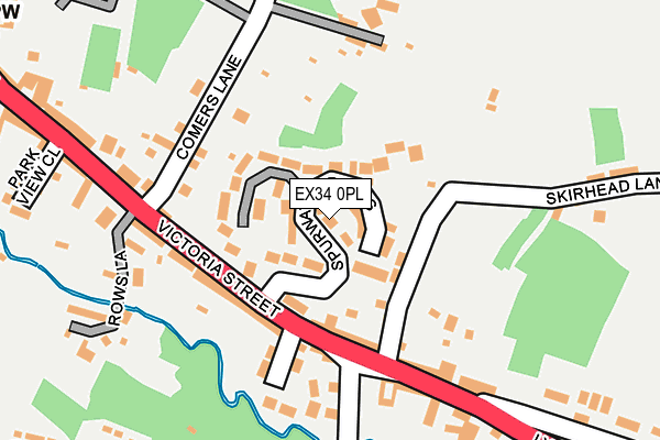 EX34 0PL map - OS OpenMap – Local (Ordnance Survey)