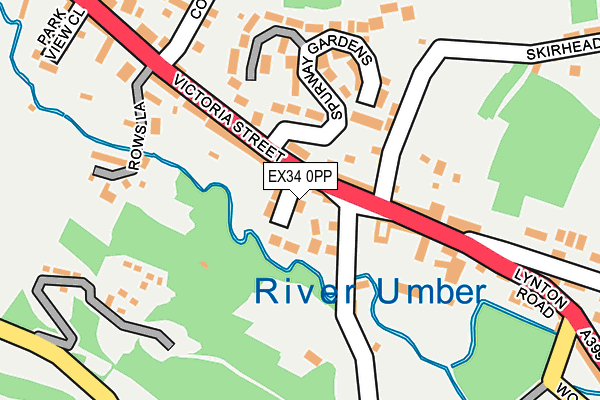 EX34 0PP map - OS OpenMap – Local (Ordnance Survey)