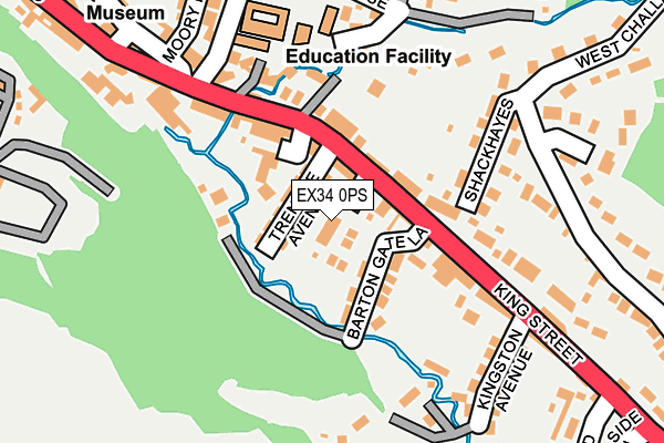 EX34 0PS map - OS OpenMap – Local (Ordnance Survey)