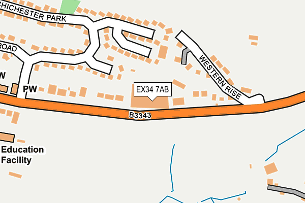 EX34 7AB map - OS OpenMap – Local (Ordnance Survey)