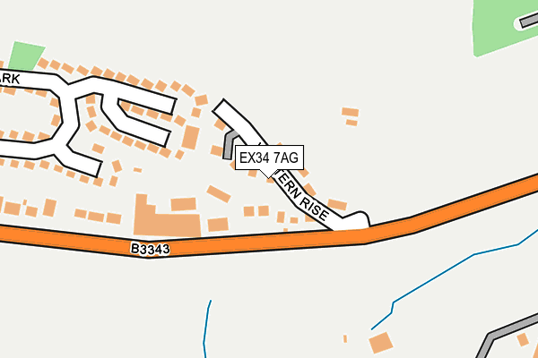 EX34 7AG map - OS OpenMap – Local (Ordnance Survey)