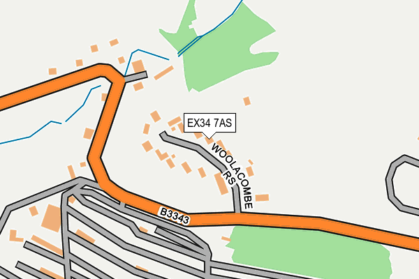 EX34 7AS map - OS OpenMap – Local (Ordnance Survey)