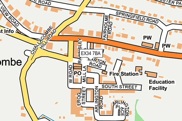 EX34 7BA map - OS OpenMap – Local (Ordnance Survey)