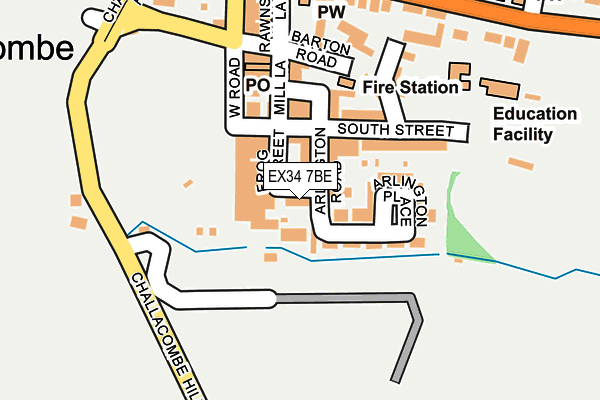 EX34 7BE map - OS OpenMap – Local (Ordnance Survey)