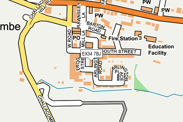 EX34 7BJ map - OS OpenMap – Local (Ordnance Survey)