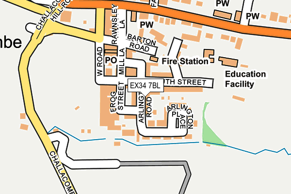 EX34 7BL map - OS OpenMap – Local (Ordnance Survey)