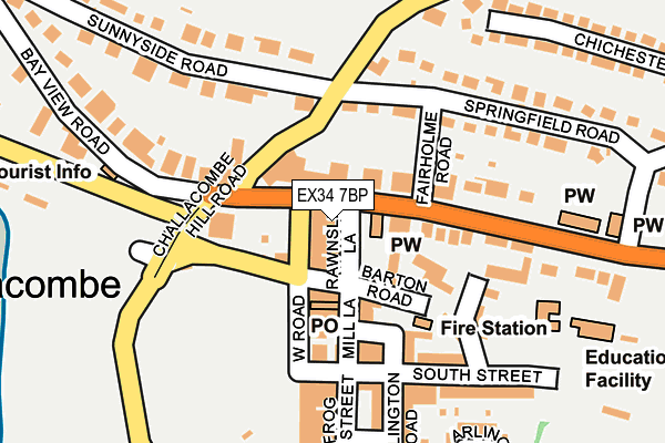 EX34 7BP map - OS OpenMap – Local (Ordnance Survey)