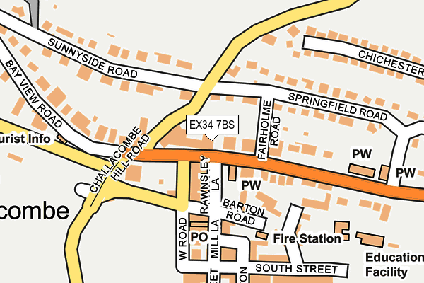 EX34 7BS map - OS OpenMap – Local (Ordnance Survey)