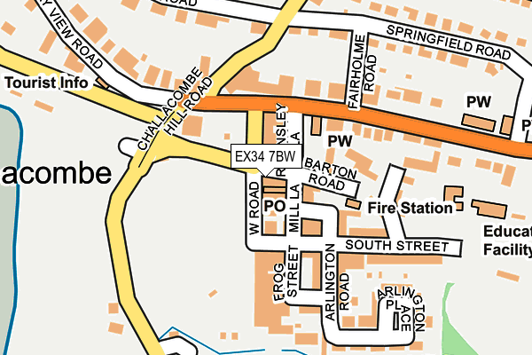 EX34 7BW map - OS OpenMap – Local (Ordnance Survey)