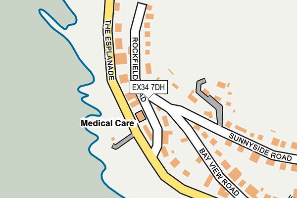 EX34 7DH map - OS OpenMap – Local (Ordnance Survey)