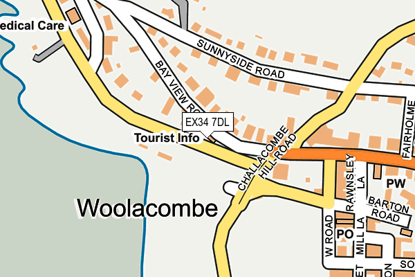 EX34 7DL map - OS OpenMap – Local (Ordnance Survey)