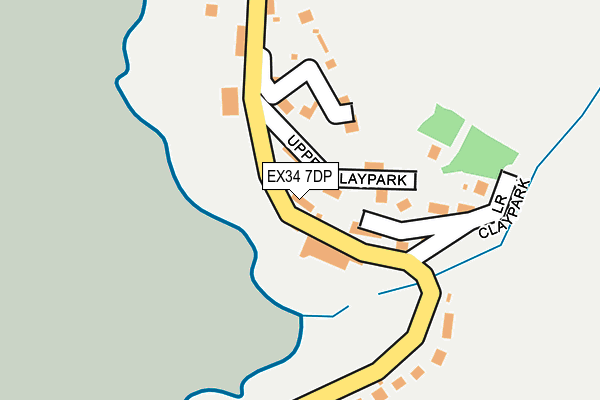 EX34 7DP map - OS OpenMap – Local (Ordnance Survey)