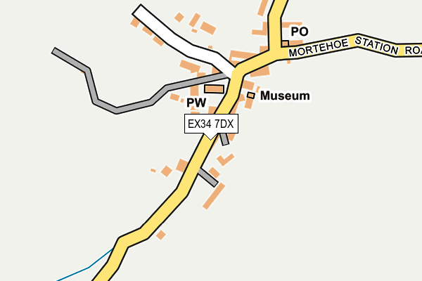 EX34 7DX map - OS OpenMap – Local (Ordnance Survey)